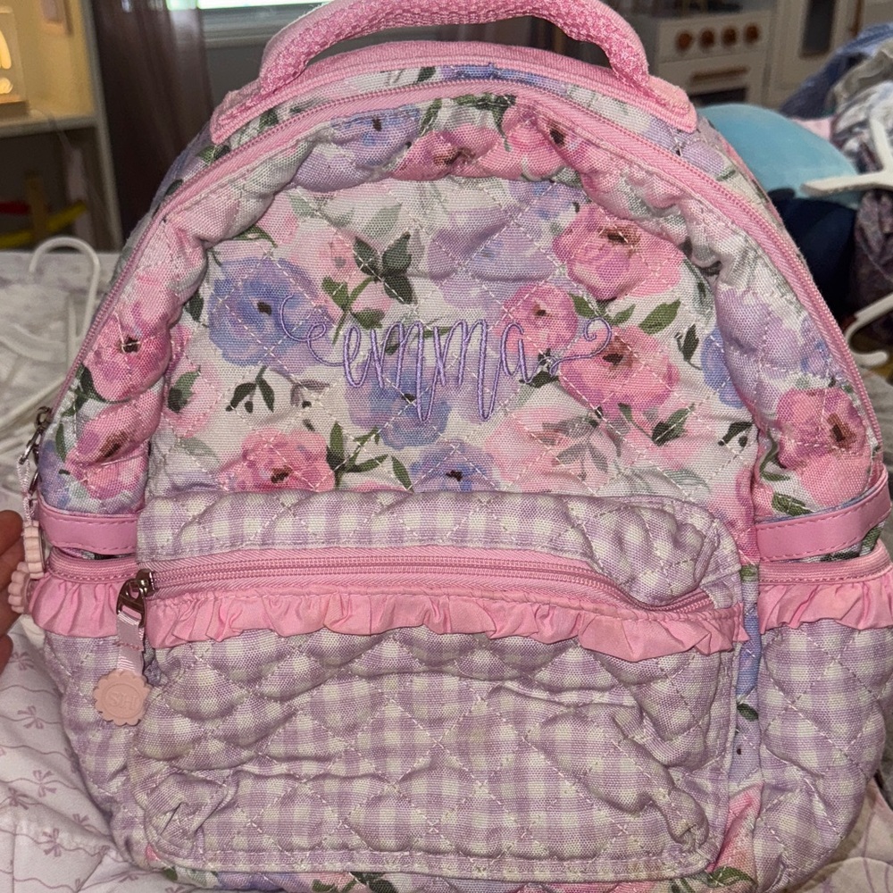 Sweet Honey Toddler Backpack- monogrammed “Emma”